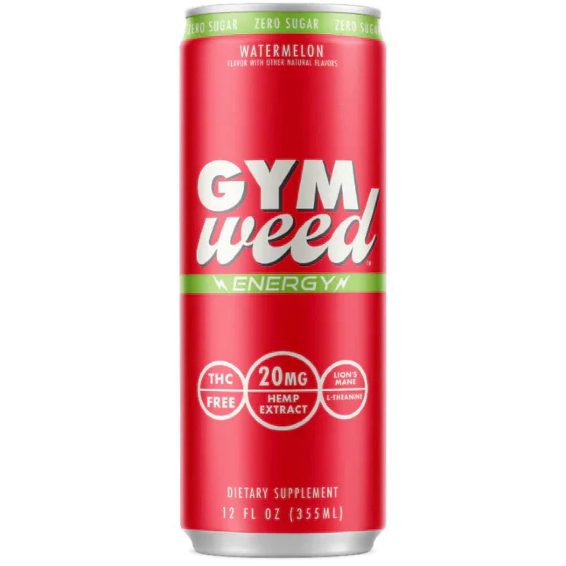 Zero Sugar Gym Weed Energy Drink 12 FL OZ Punch Bowl (Gym Weed